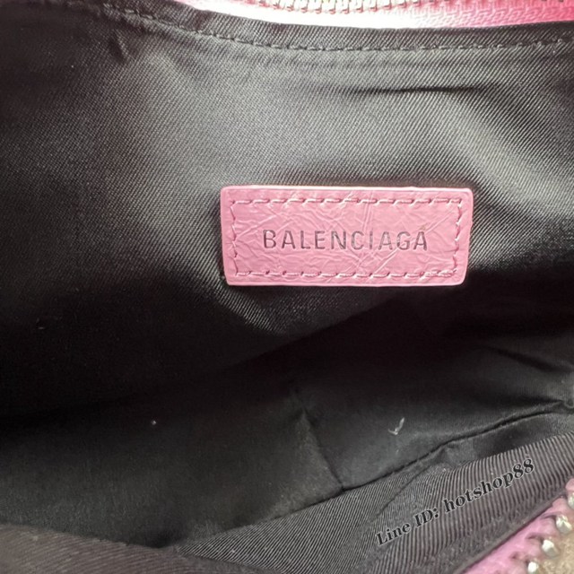 Balenciaga專櫃爆款Le Cagole半月牙腋下包餃子包 巴黎世家經典小號爆裂黑鱷金機車包 fyj1073